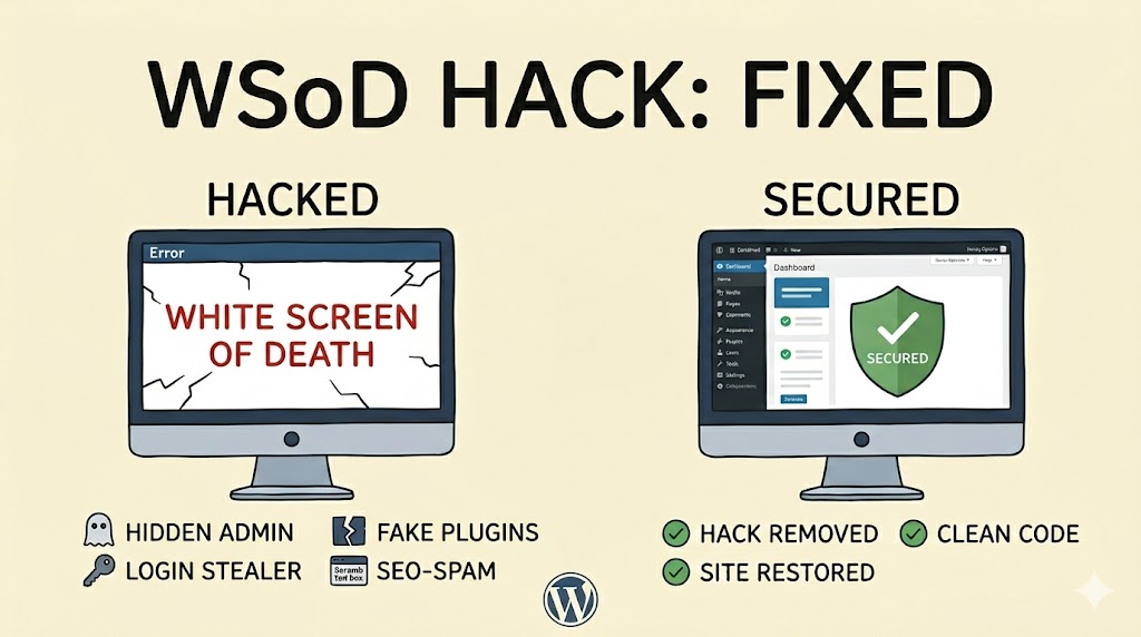 WordPress White Screen of Death That Was Actually a Full Hack: Removing   Hidden Admins, a Login Stealer, Fake Plugins & SEO-Spam Cloaking